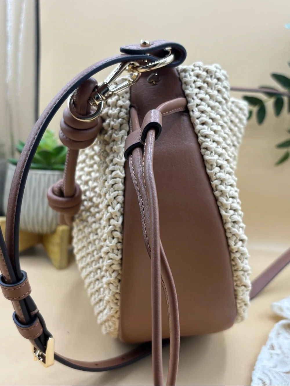 Kate Spade New York Pinch Straw Crossbody Bag